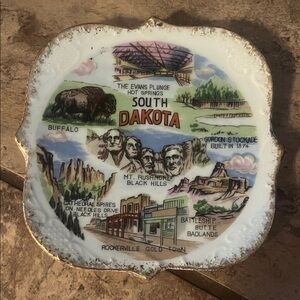 South Dakota Souvenir Trinket Plate Tray